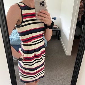 Striped J crew cocktail dress